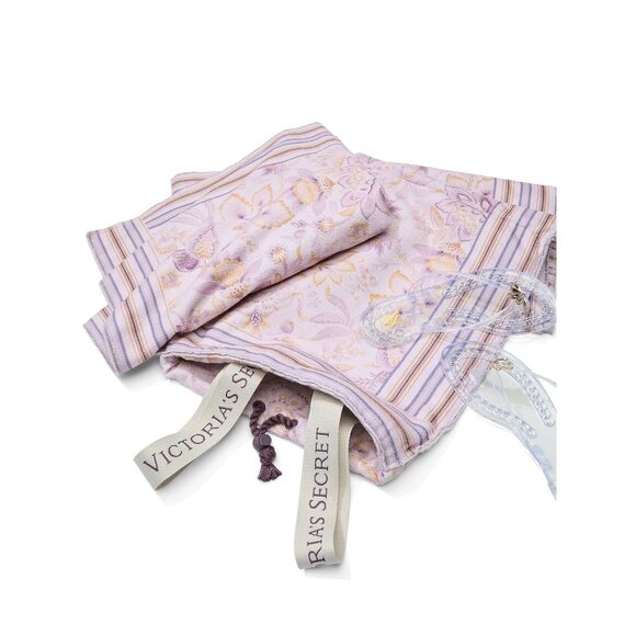 Victoria’s Secret Packable Beach Blanket Backpack Purple Floral Terry Cloth Tote - Picture 3 of 10